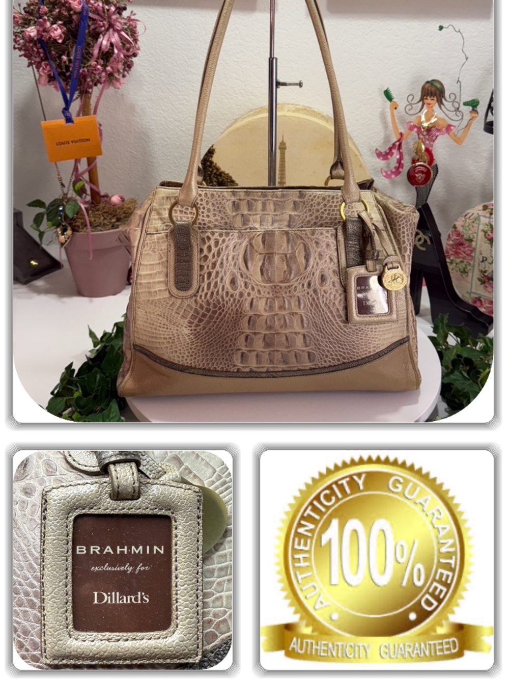 RECHERCHE BRAHMIN EXCLUSIVELY FOR DILLARD'S LIMITED EDITION CROC PURSE/HANDBAG!